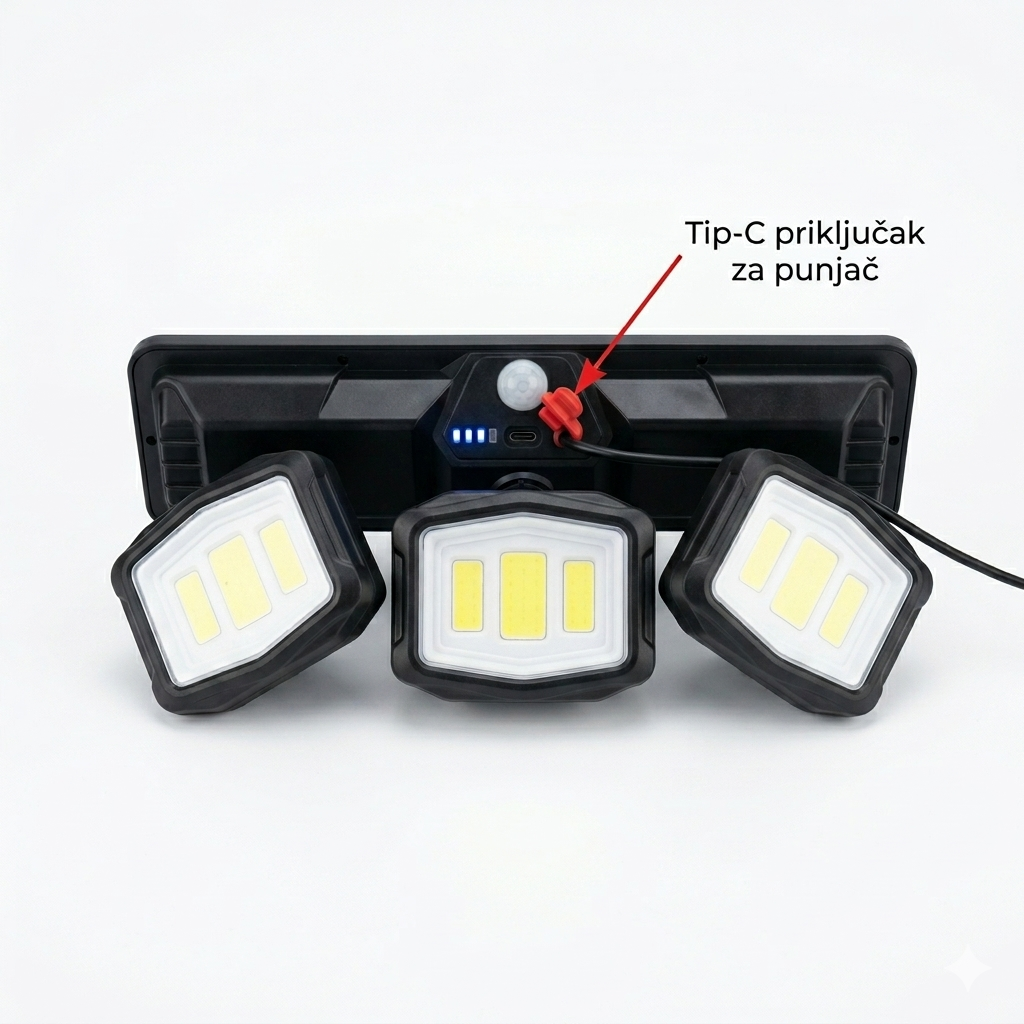 Solarna LED Lampa - Senzor Pokreta - podesivi uglovi
