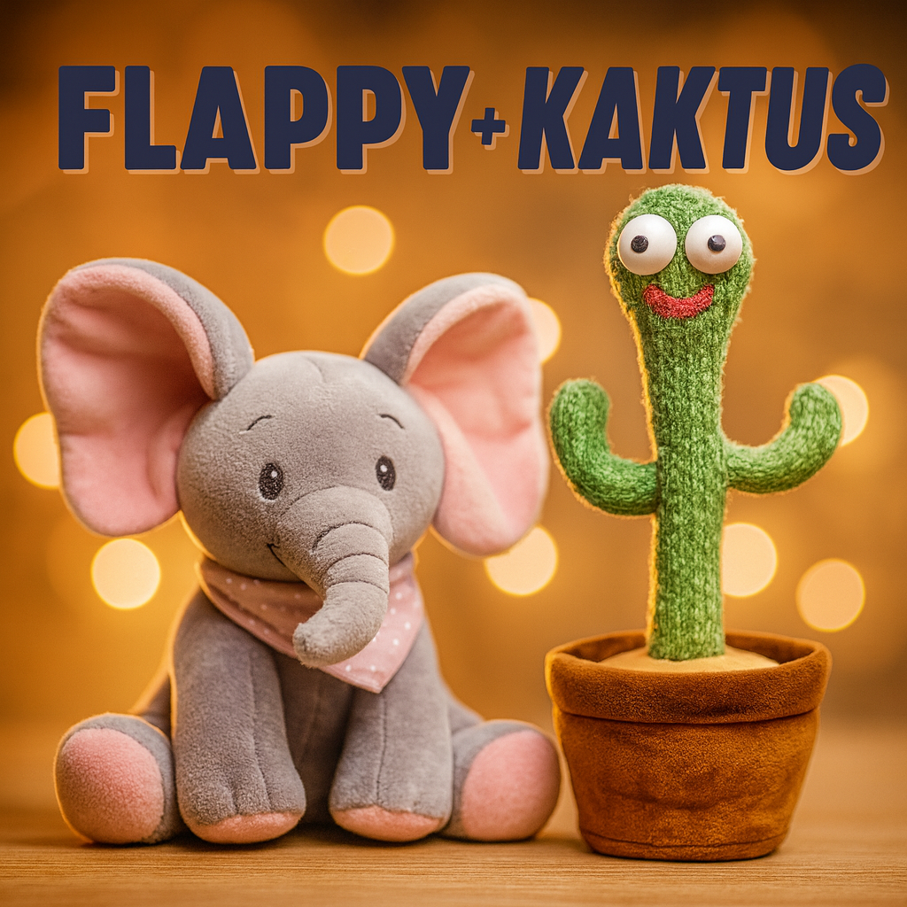 FLAPPY + RAZIGRANI KAKTUS Flappy peva i svira muziku, Kaktus igra i ponavlja vase reci. Interaktivno, zabavno i edukativno!