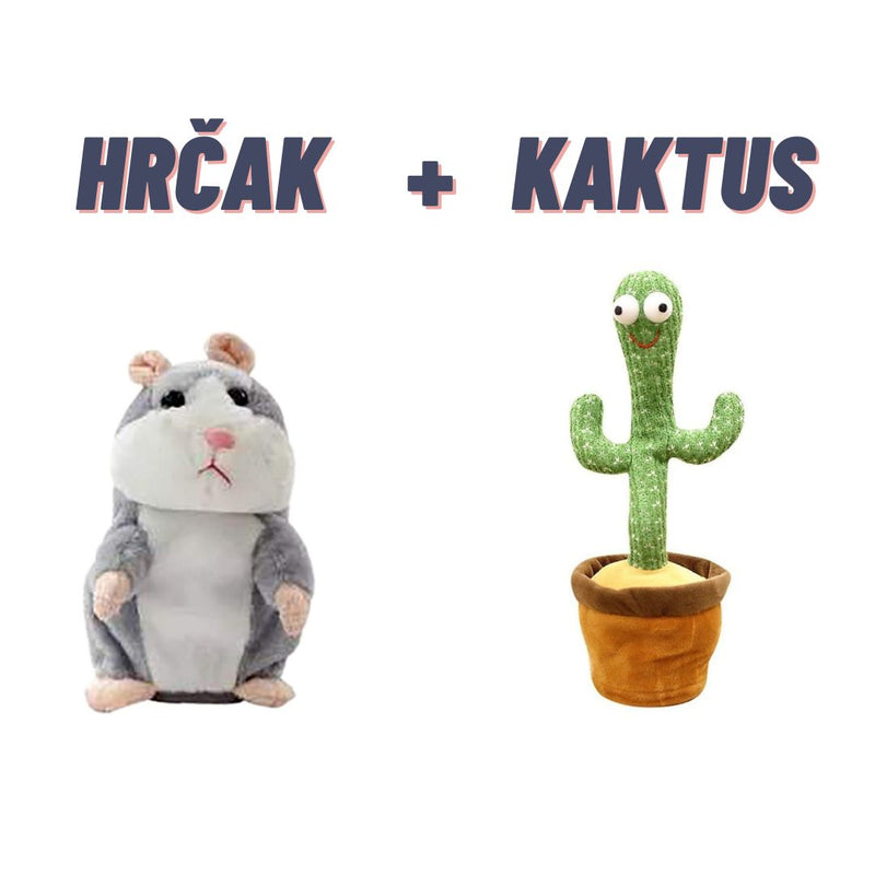 HRČAK + RAZIGRANI KAKTUS - Dve interaktivne plišane igračke