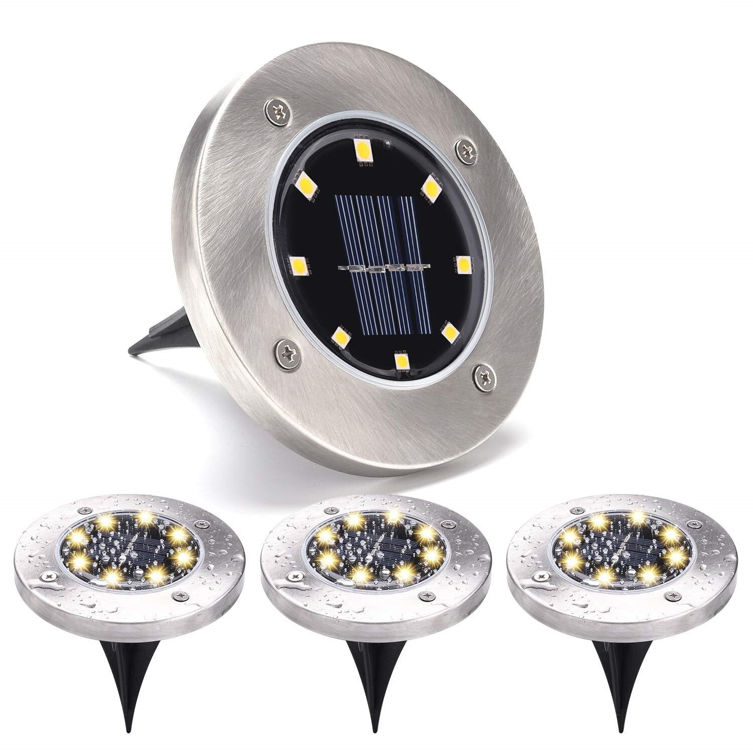 DISK LAMPE – Baštenske solarne disk ubodne lampe 4 komada